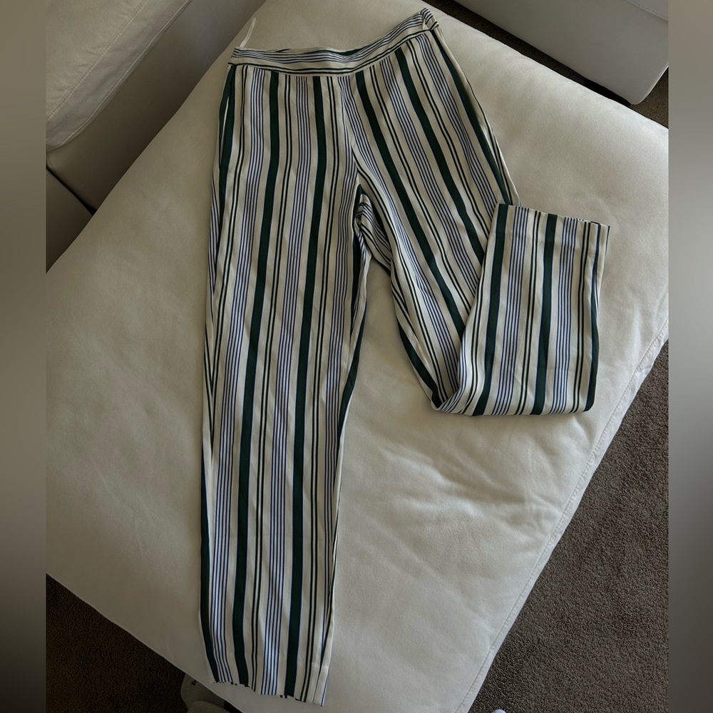 Tory Burch blue and green striped trousers - size 0